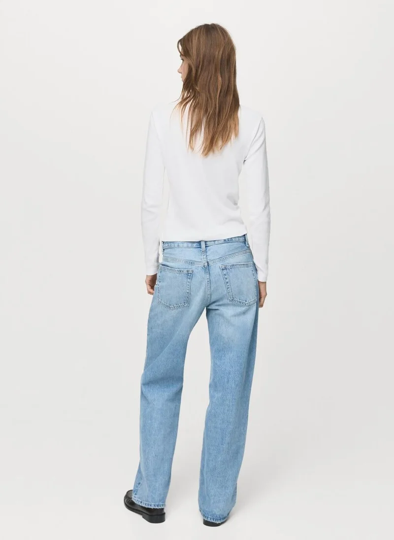 MANGO Long sleeve cotton t-shirt